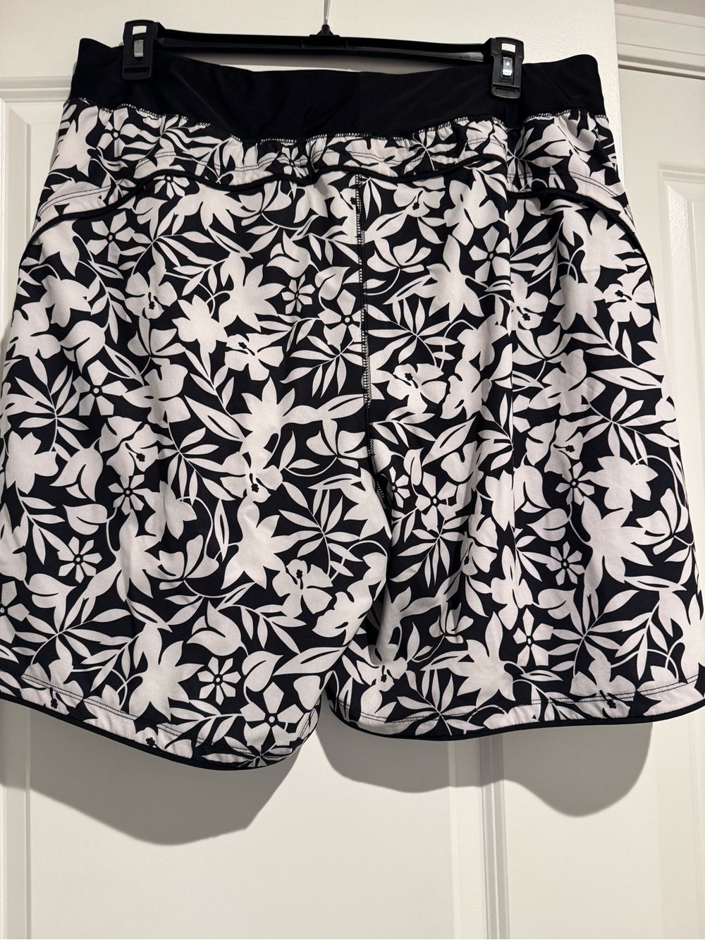 Lands' End Black and White Floral Swim Shorts - Picture 5 of 8